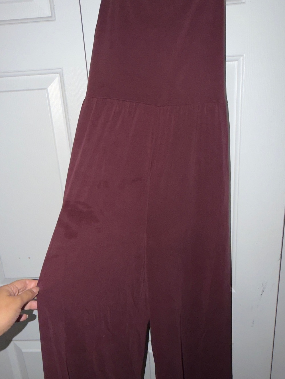 Women's Wide-Leg Jumpsuit in Deep Burgundy